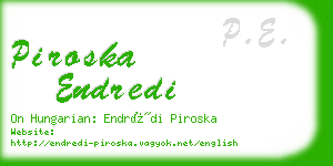 piroska endredi business card